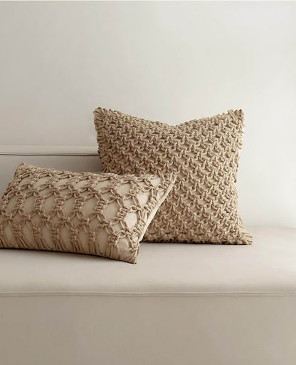 Natural Jute Honeycomb Hand-Woven Jute Cushion Covers, styled at home