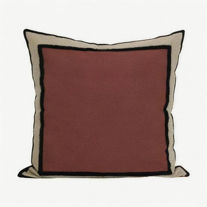 Framed Border Jacquard Cushion Covers in Rust & Linen
