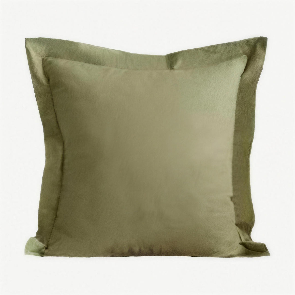 Olive Flanged Jacquard Linen Lyocell Cushion Covers
