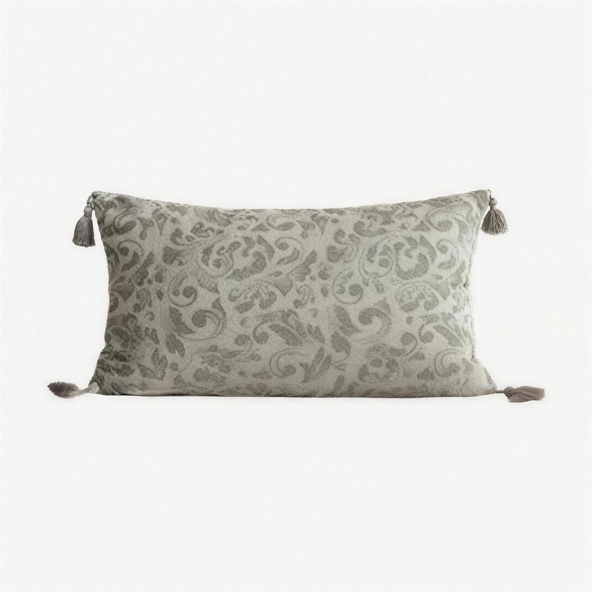 Sage & Ivory Grape Leaf Jacquard Cotton Linen Cushion Covers