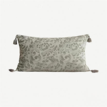 Sage & Ivory Grape Leaf Jacquard Cotton Linen Cushion Covers