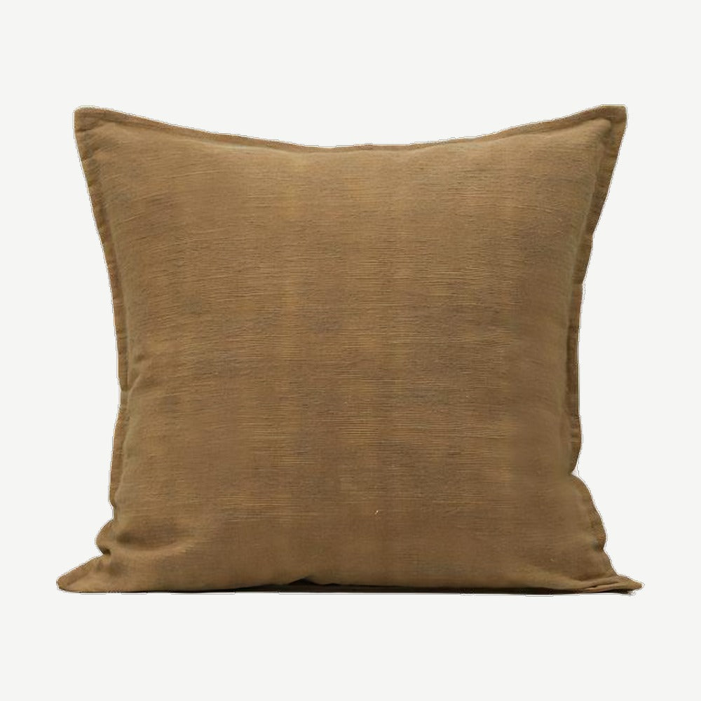 Caramel Slub Jacquard Cotton Linen Cushion Covers