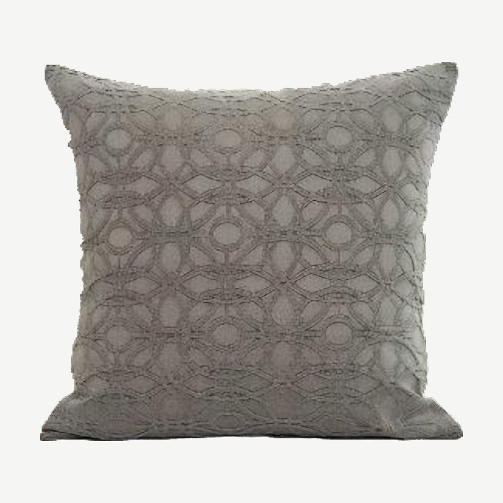 Taupe Lattice Jacquard Cotton Cushion Covers