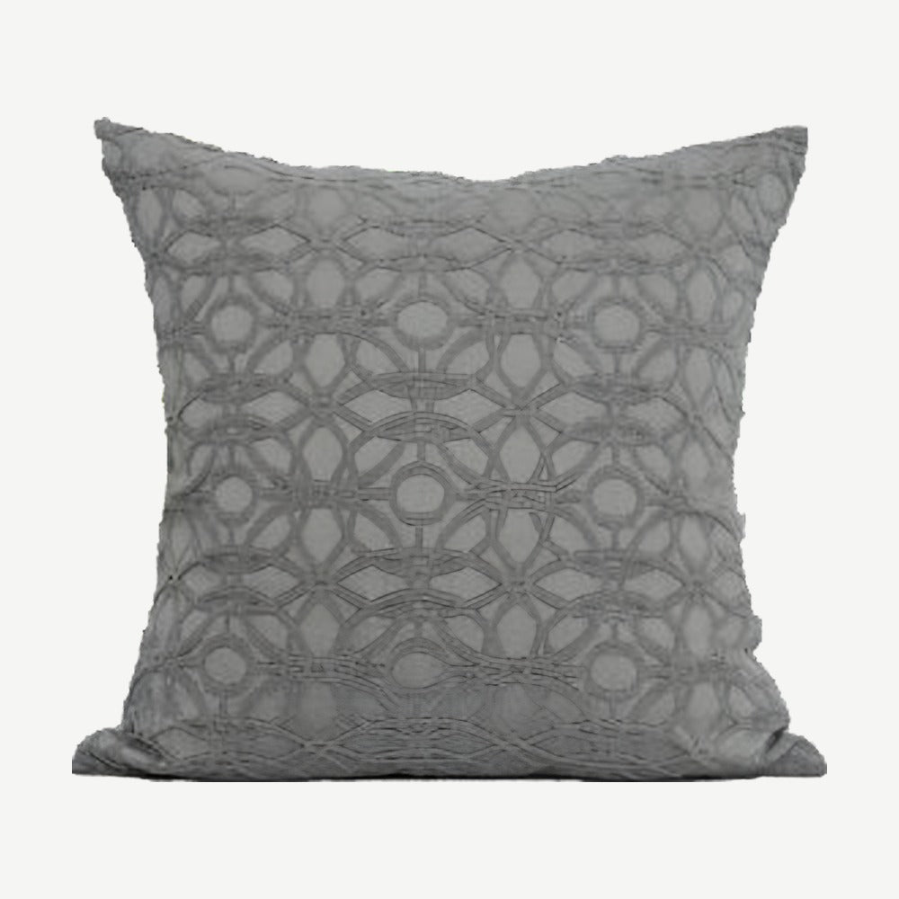 Slate Grey Lattice Jacquard Cotton Cushion Covers