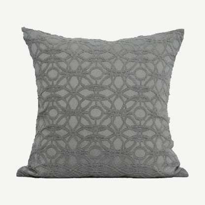Slate Grey Lattice Jacquard Cotton Cushion Covers