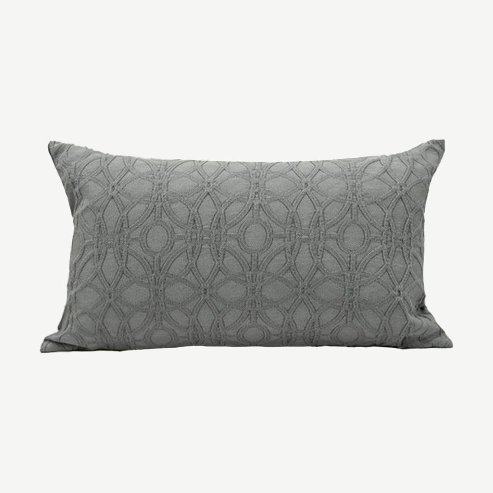 Slate Grey Lattice Jacquard Cotton Cushion Covers