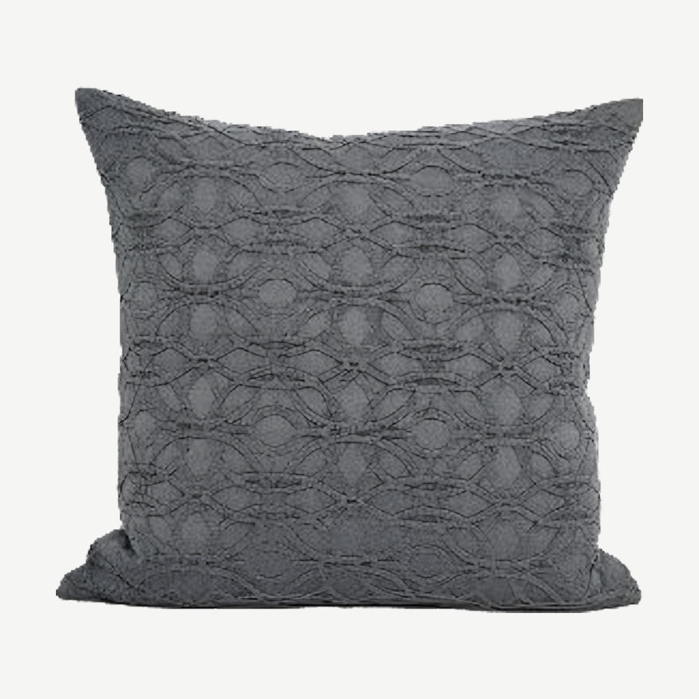 Charcoal Lattice Jacquard Cotton Cushion Covers