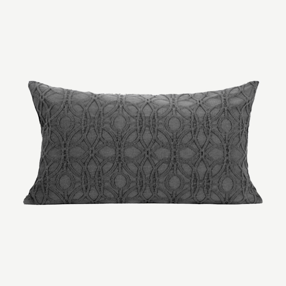 Charcoal Lattice Jacquard Cotton Cushion Covers