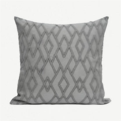 Slate Grey Trellis Jacquard Cotton Cushion Covers