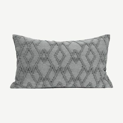 Slate Grey Trellis Jacquard Cotton Cushion Covers