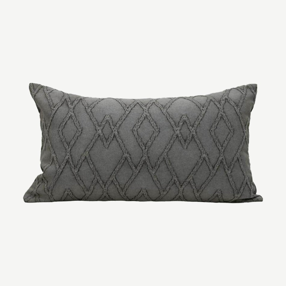 Charcoal Trellis Jacquard Cotton Cushion Covers