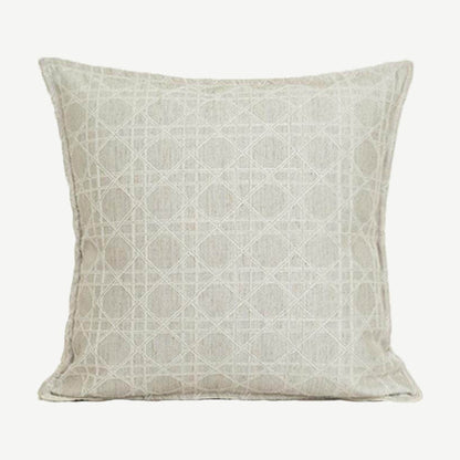 Mint Grey Lattice Jacquard Cushion Covers