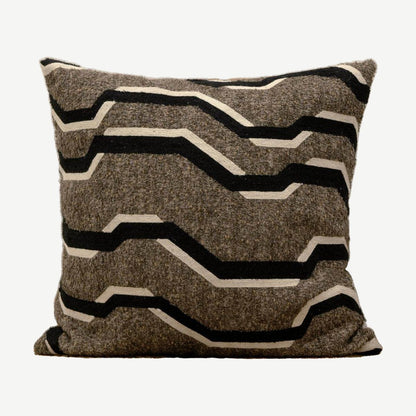 Brown & Black Stripe Jacquard Cushion Covers