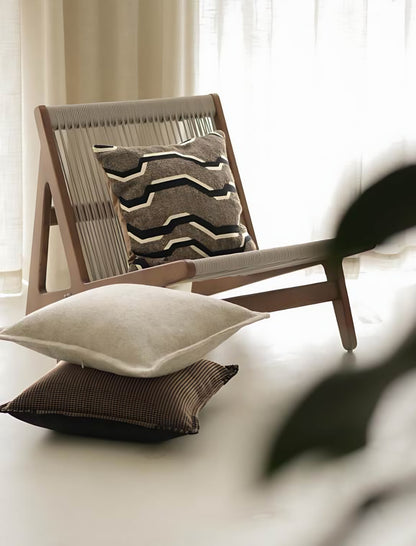 Brown & Black Stripe Jacquard Cushion Covers, styled at home