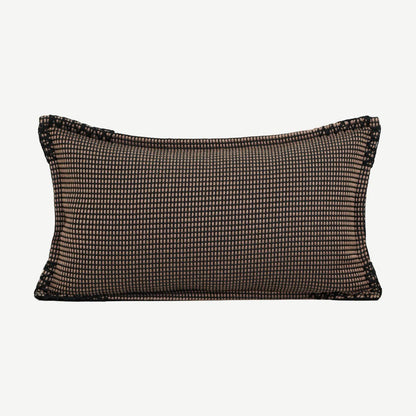 Chocolate Check Jacquard Cushion Covers