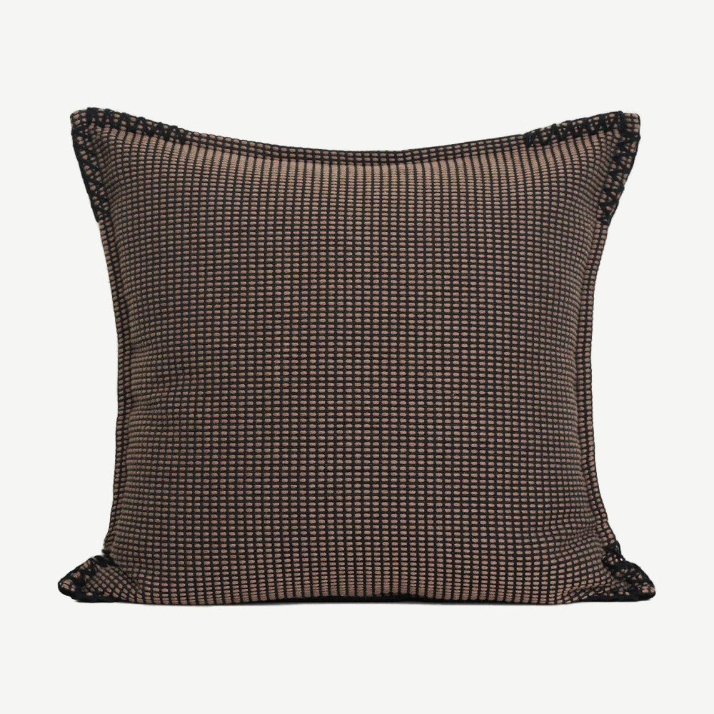 Chocolate Check Jacquard Cushion Covers