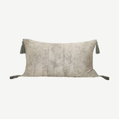 Leaf Jacquard Tassel Lyocell Cotton Cushion Covers in Ivory