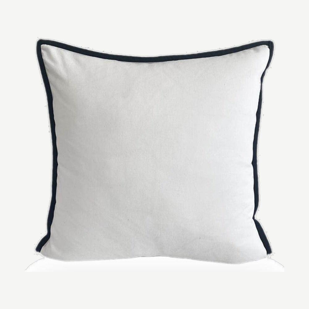 Contrast Bound Cotton Cushion Covers in Ivory