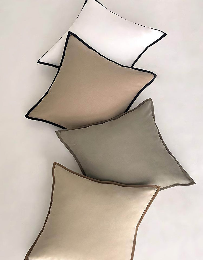 Contrast Bound Cotton Cushion Covers, styled at home