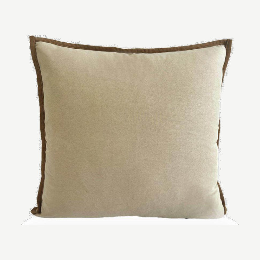 Contrast Bound Cotton Cushion Covers in Straw Yellow