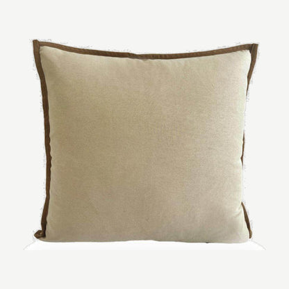 Contrast Bound Cotton Cushion Covers in Straw Yellow