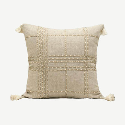 Oat Check Hand-Woven Linen Cotton Cushion Covers