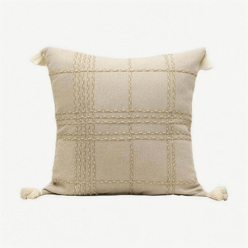 Oat Check Hand-Woven Linen Cotton Cushion Covers