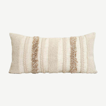 Ivory & Oat Banded Embroidery Cushion Covers