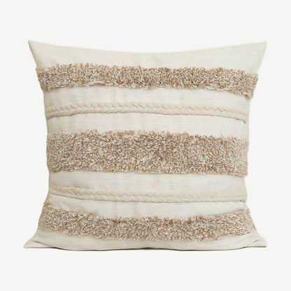 Ivory & Oat Banded Embroidery Cushion Covers