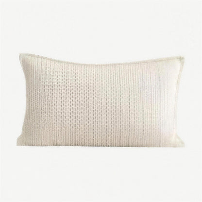 Ivory Basket Weave Jacquard Cotton Linen Cushion Covers