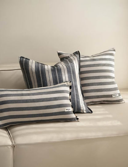 Oat Sprig Embroidery Linen Viscose Cushion Covers, styled at home