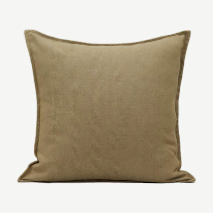 Olive Khaki Slub Jacquard Linen Viscose Cushion Covers