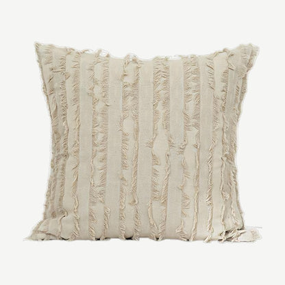Natural Fringed Jacquard Cotton Viscose Cushion Covers