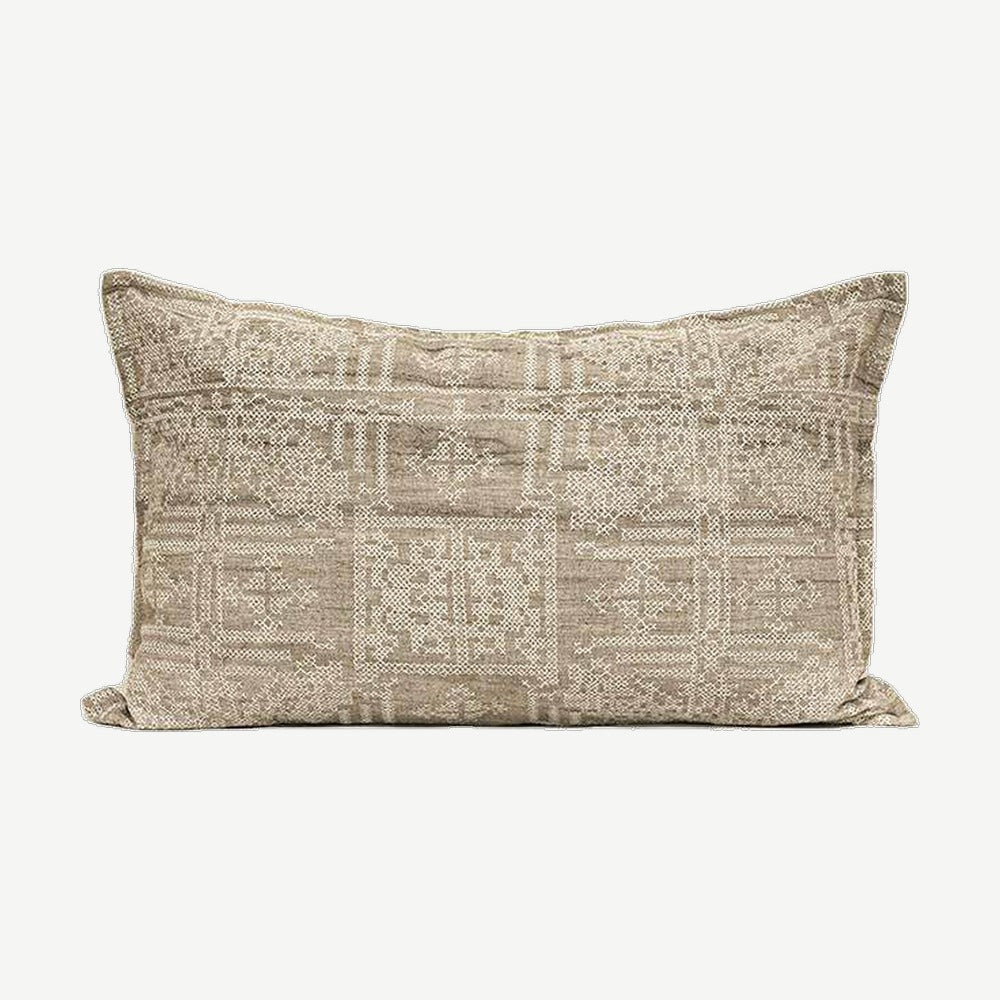 Sand Geometric Jacquard Linen Cotton Cushion Covers