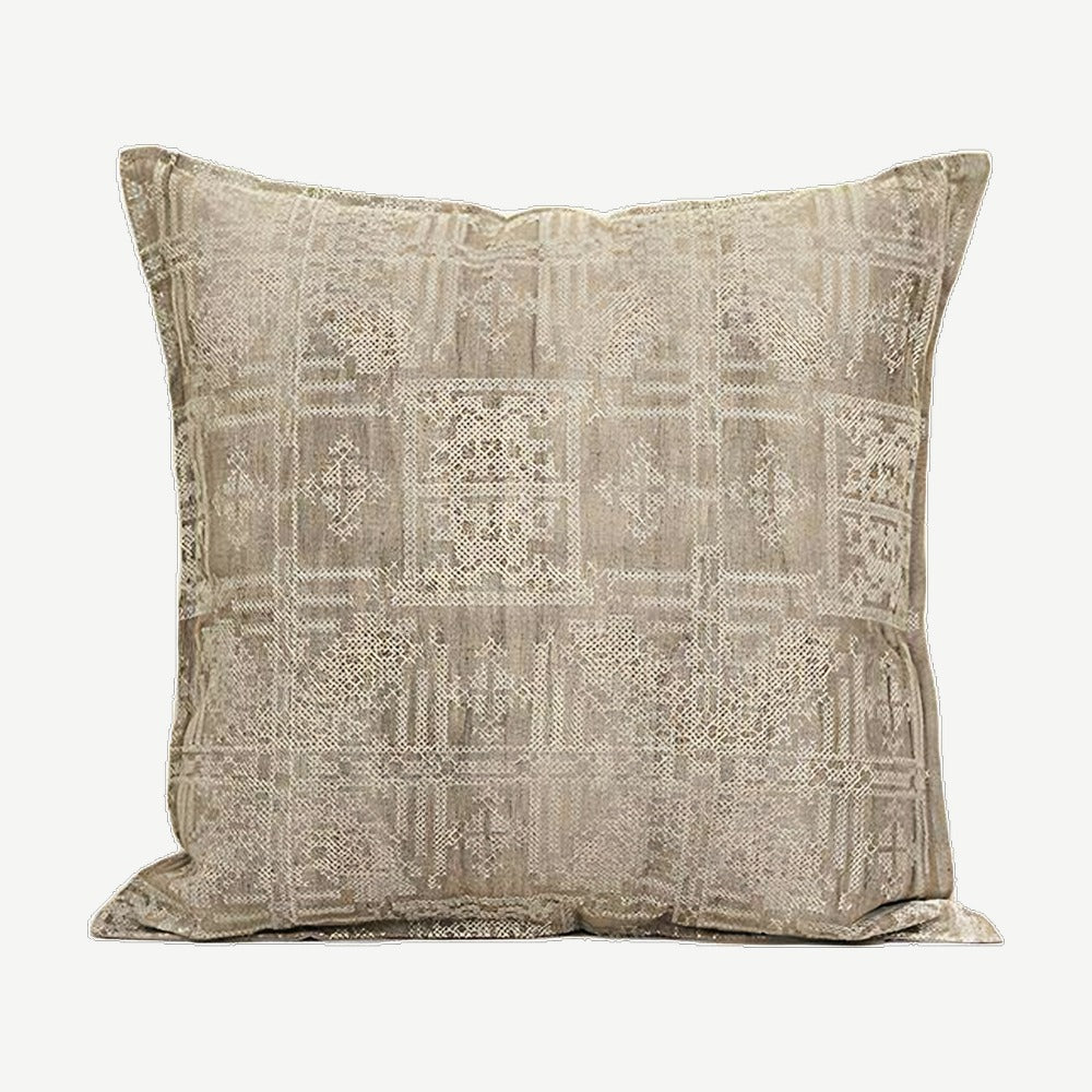 Sand Geometric Jacquard Linen Cotton Cushion Covers