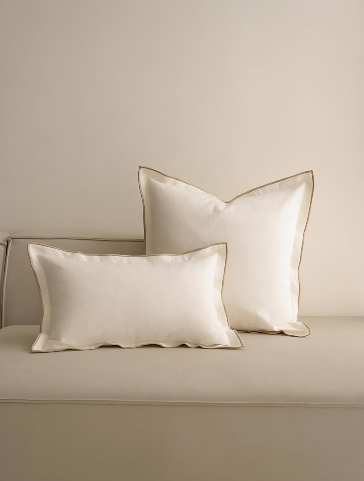 Contrast Edge Linen Cotton Cushion Covers, styled at home