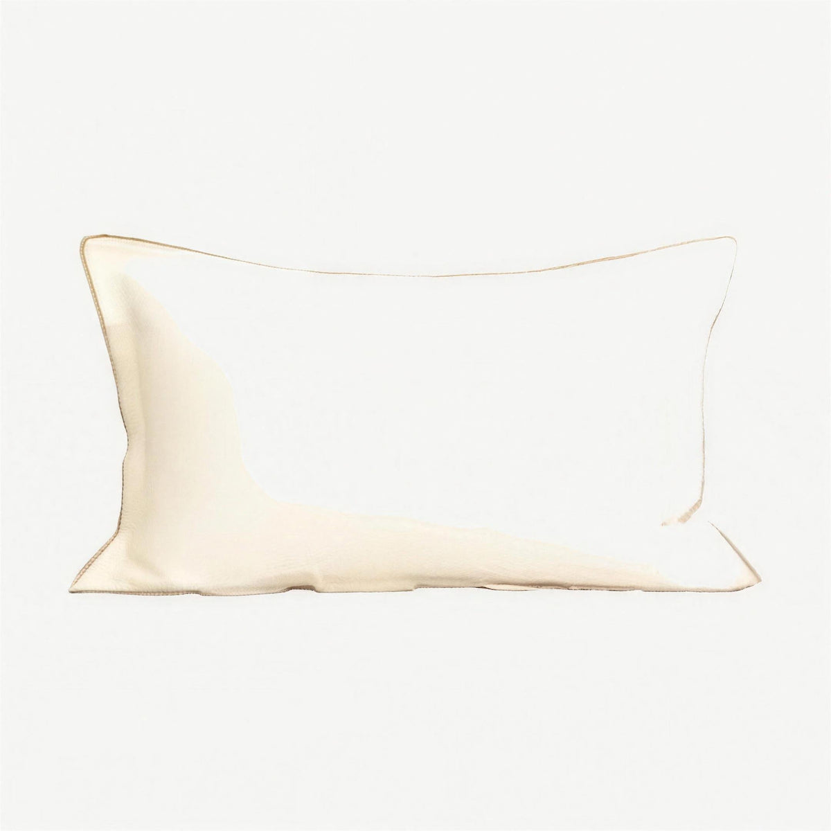Contrast Edge Linen Cotton Cushion Covers in White & Beige Edge