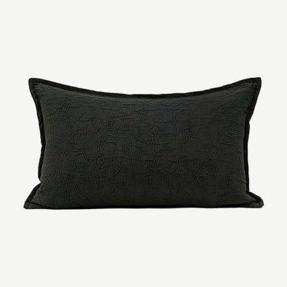 Charcoal Jacquard Cotton Linen Lumbar Cushion Covers