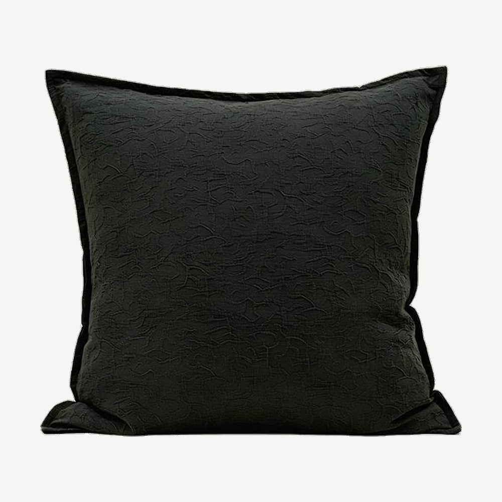 Black Jacquard Cotton Linen Cushion Covers