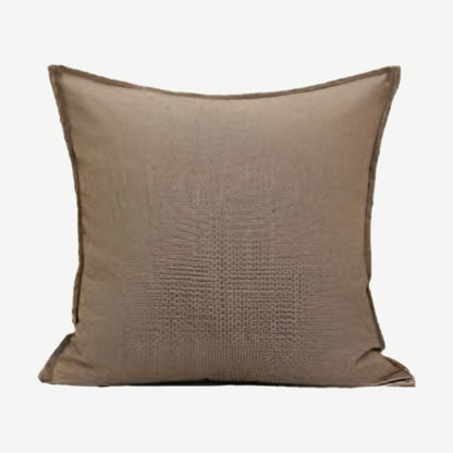 Mocha Flanged Cotton Cushion Covers