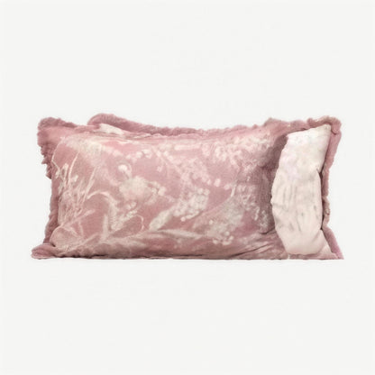 Dusty Rose Floral Tassel Cotton Linen Cushion Covers