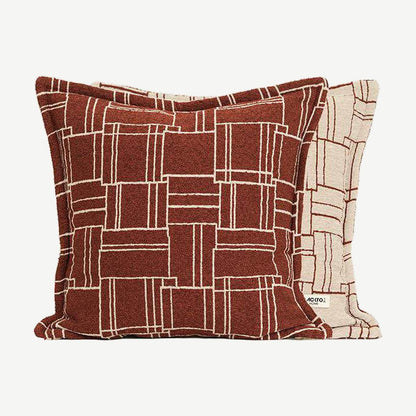 Rust Grid Jacquard Cushion Covers