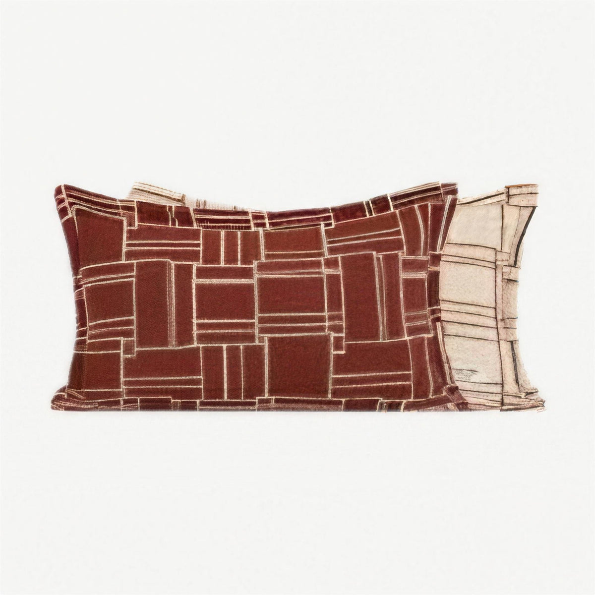 Rust Grid Jacquard Cushion Covers