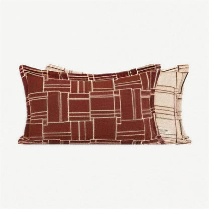 Rust Grid Jacquard Cushion Covers