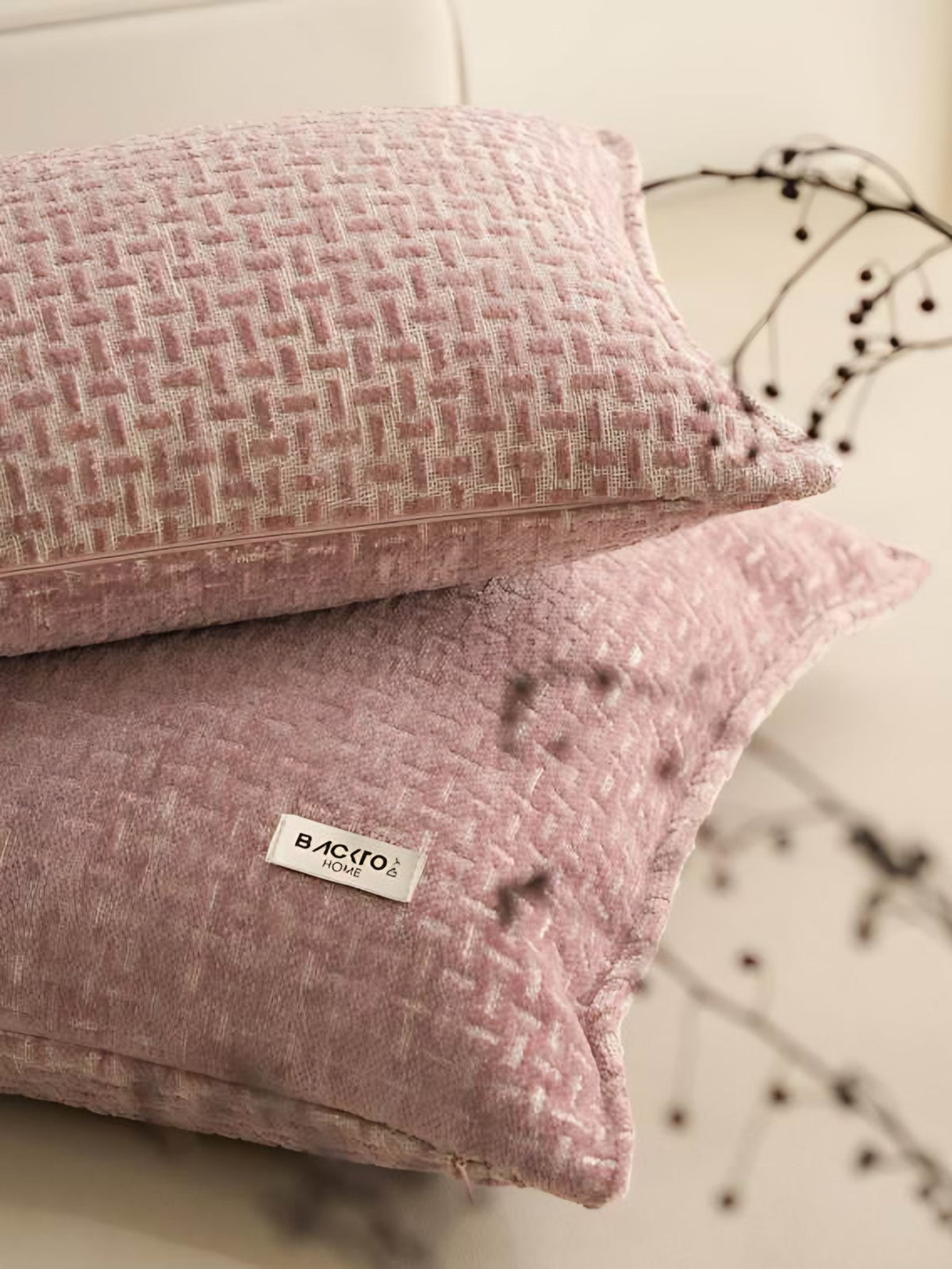 Rose Jacquard Cushion Covers, styled at home