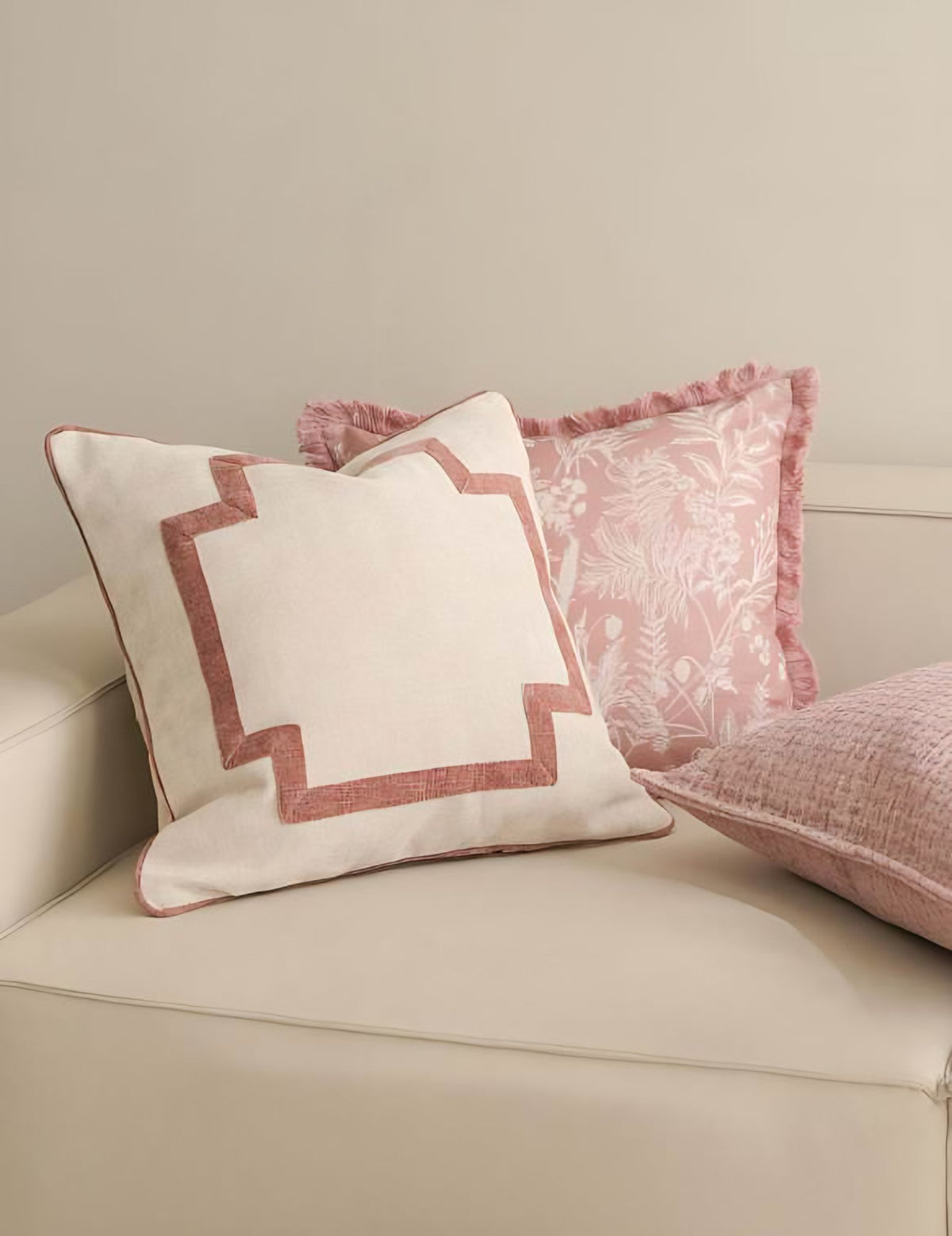 Ivory & Rose Embroidery Cushion Covers, styled at home