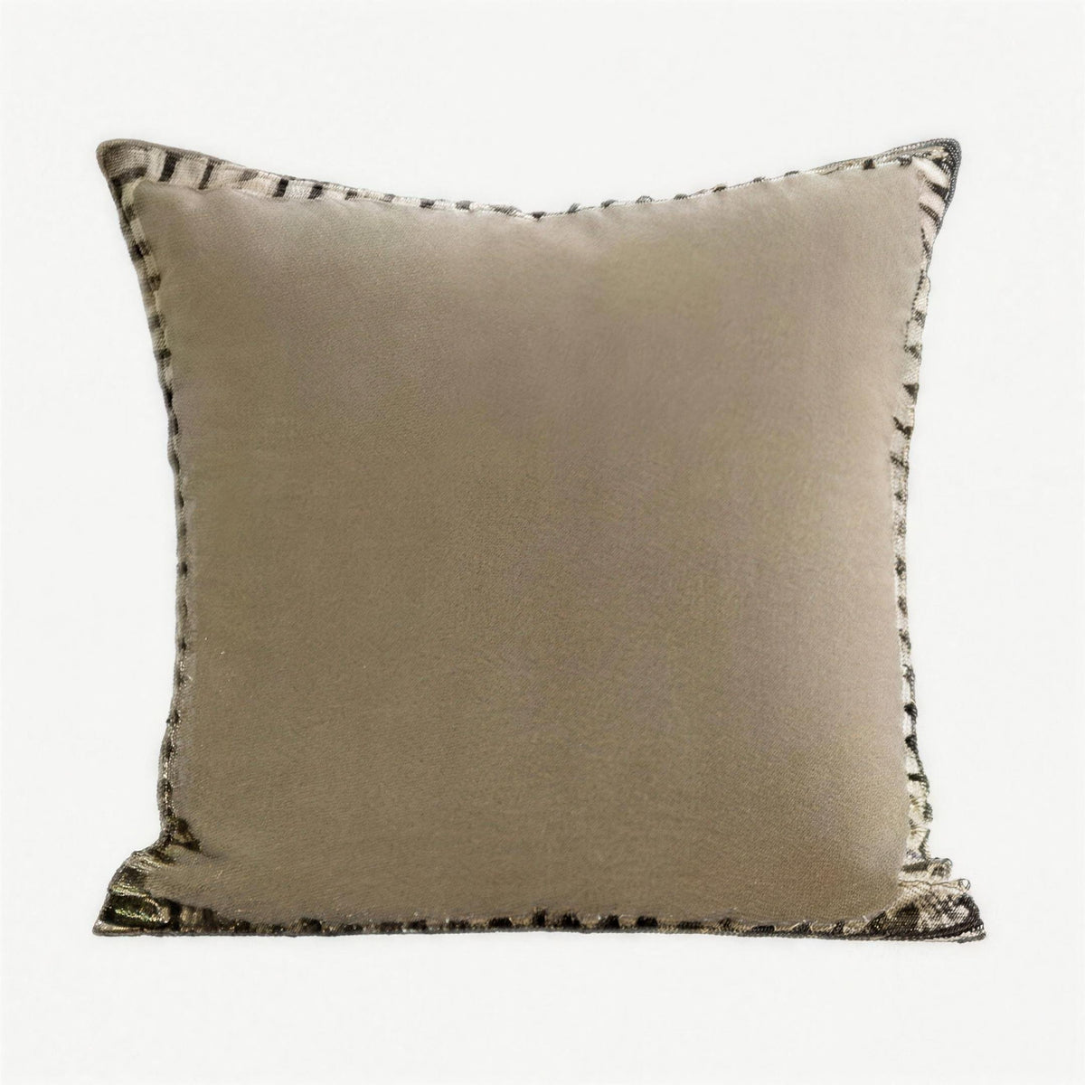 Khaki Blanket Stitch Cushion Covers