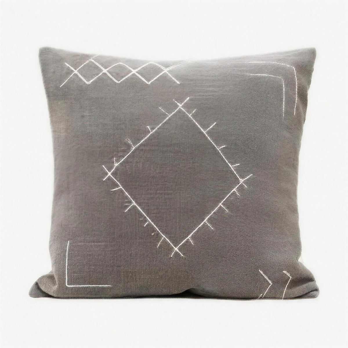Grey Diamond Embroidery Cushion Covers