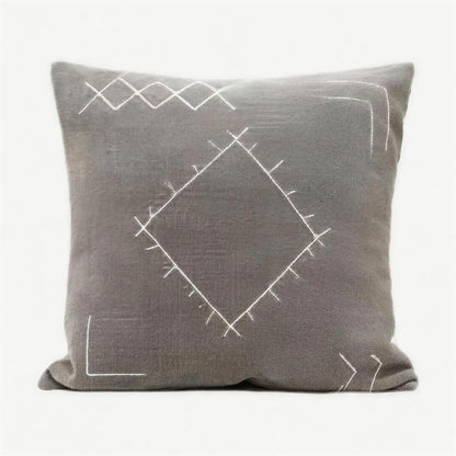 Grey Diamond Embroidery Cushion Covers