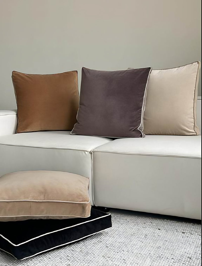 Piped Soft-Touch Cushion Covers, styled at home